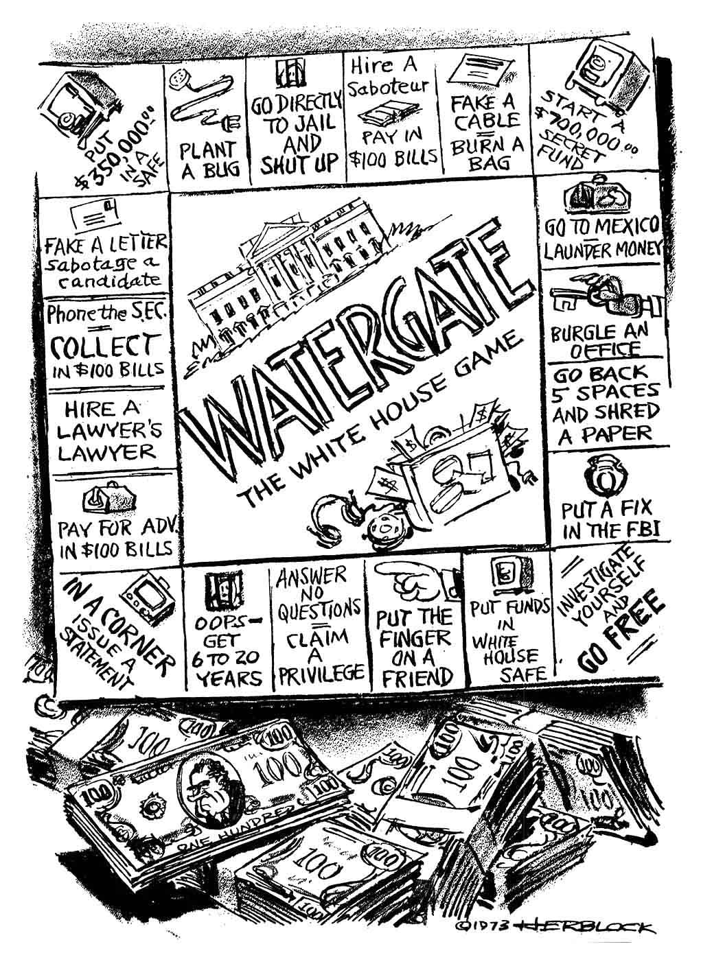 Herblock 5.1.1973 Watergate the white house game.JPG