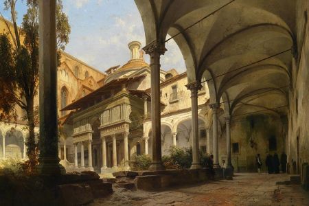 57-Pazzi_Chapel_of_Santa_Croce_Carl_Georg_Anton_Graeb_1816-1884__Yard_With_The_Pazzi_Chapel_Of_St.Croce_In_Florence__1858.jpg